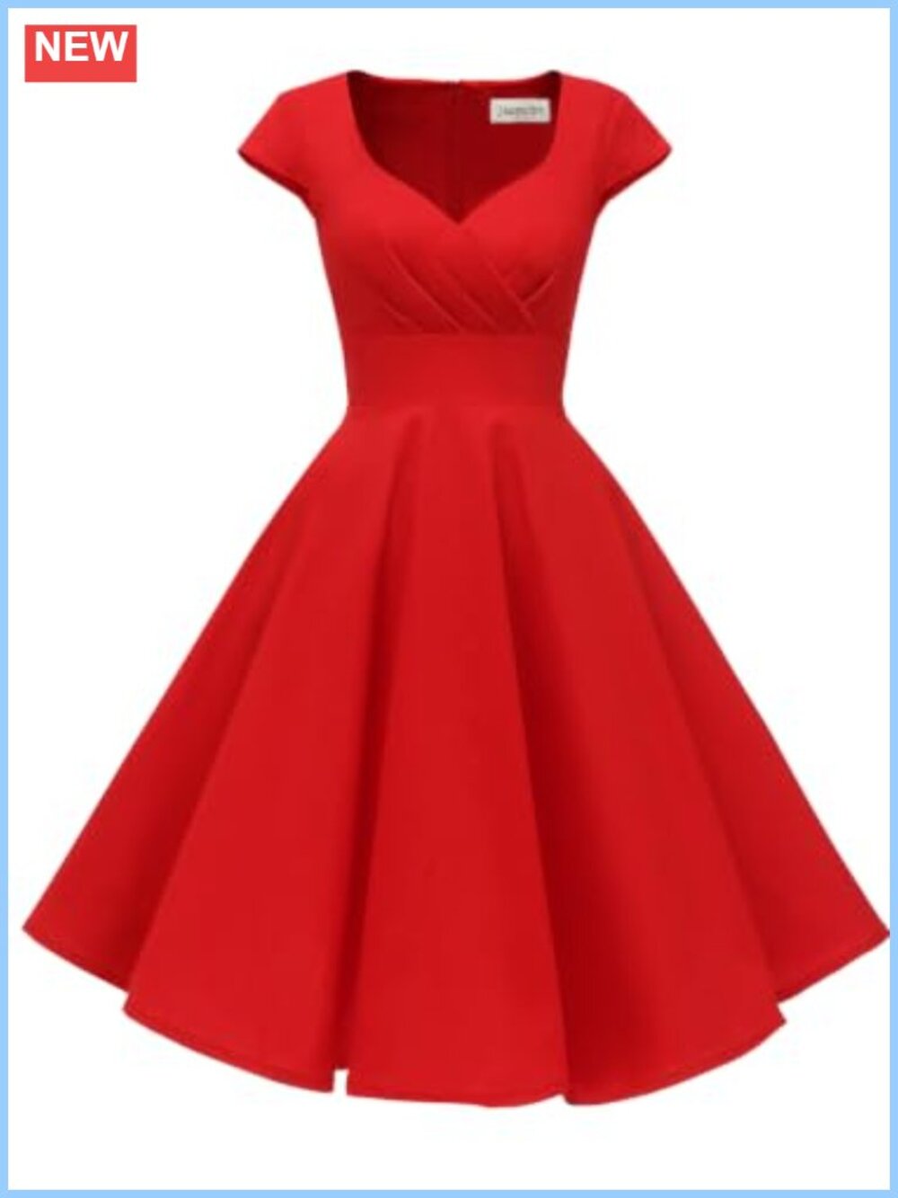 Retro 1950s Vintage Cocktail Swing Dress Cap Sleeve Sweetheart Tea Length